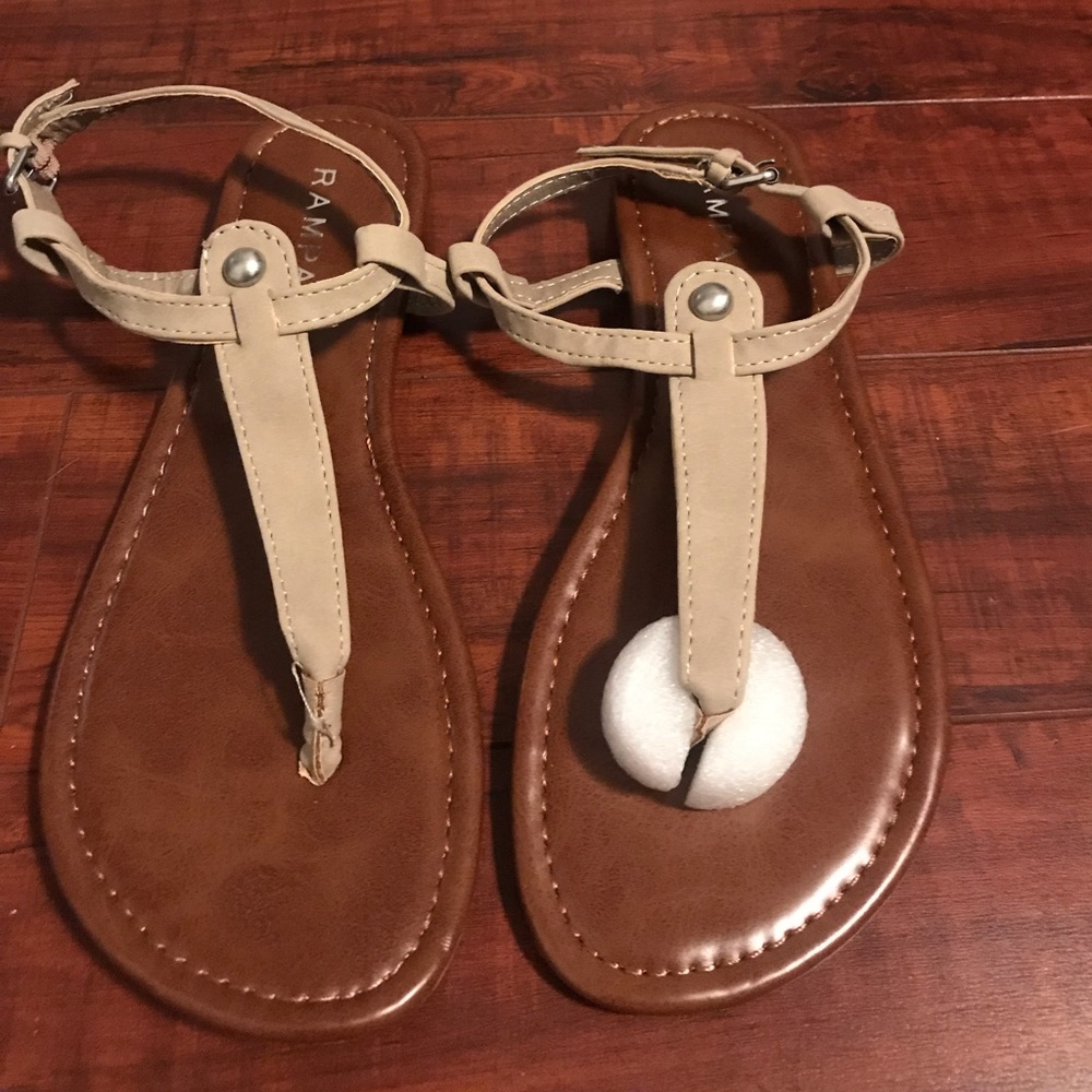 Any 3 Sandals $25/Rampage Nude T-Strap Sandals